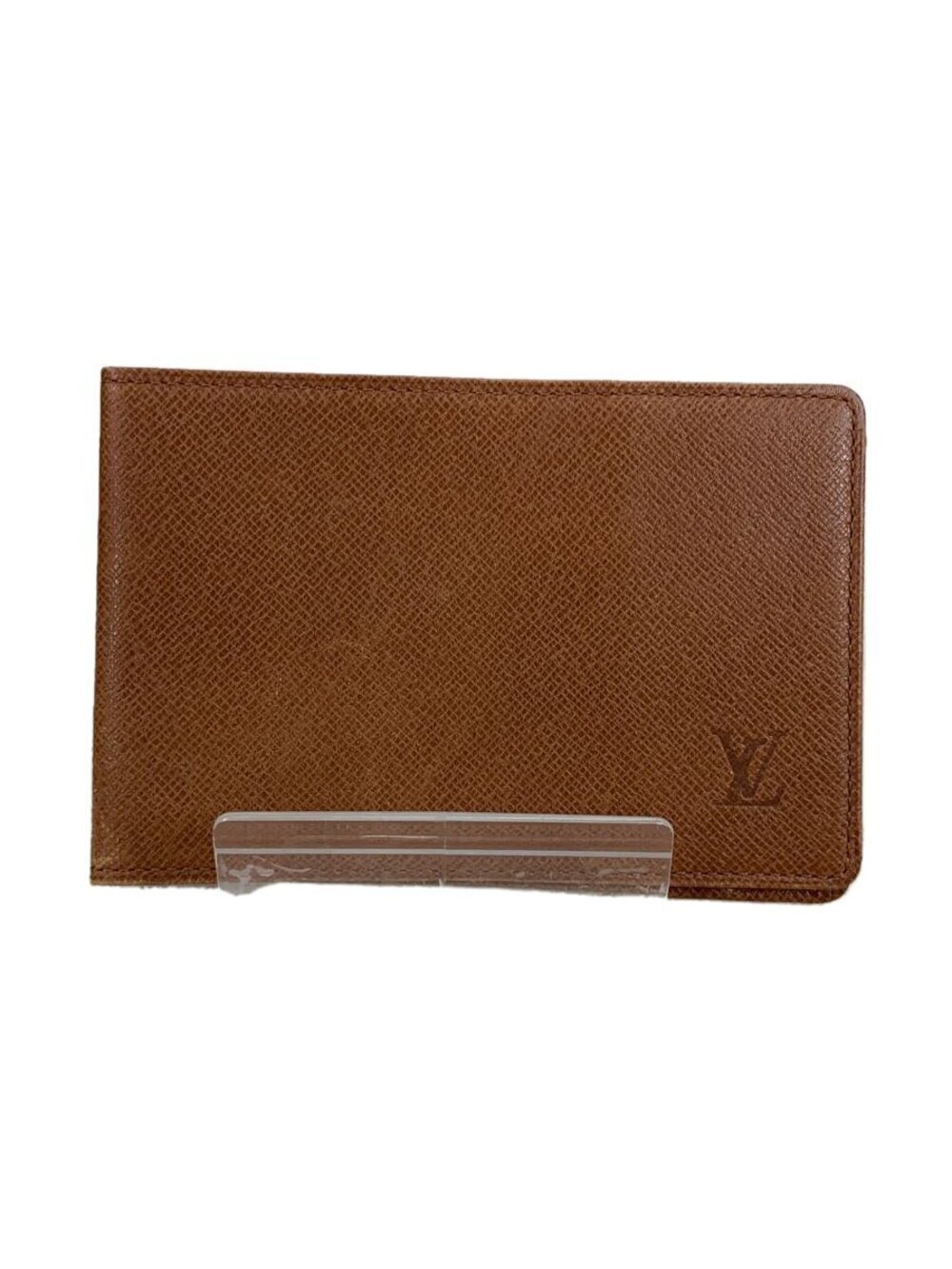 LOUIS VUITTON Pass Case Wallet Taiga Leather Brown